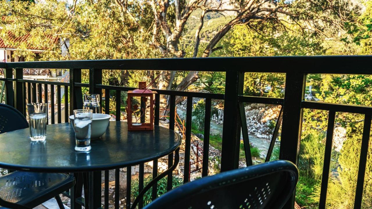 Steinturm Mit Dach-Terrasse Zwischen Fluss, Meer Und Gebirge- Spiti Pirgos Paralia Sergoulas Dış mekan fotoğraf